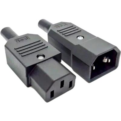 3P Conector de arnês de cabo macho e fêmea Conectores de cabo de alimentação C13 C14