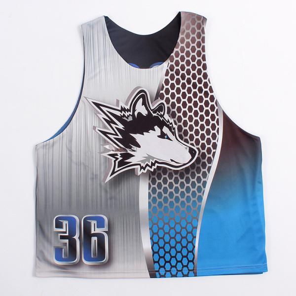 Durable Lightweight Reversible Pinnie Jersey , Anti Pilling Lacrosse Uniforms Mens