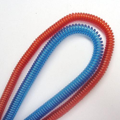 Long spring coiled lanyard chain w/2pcs small split rings end red color simple tool leash