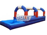 Corrediça inflável do deslizamento N pista dobro azul/vermelha/branca com tema do animal da associação
