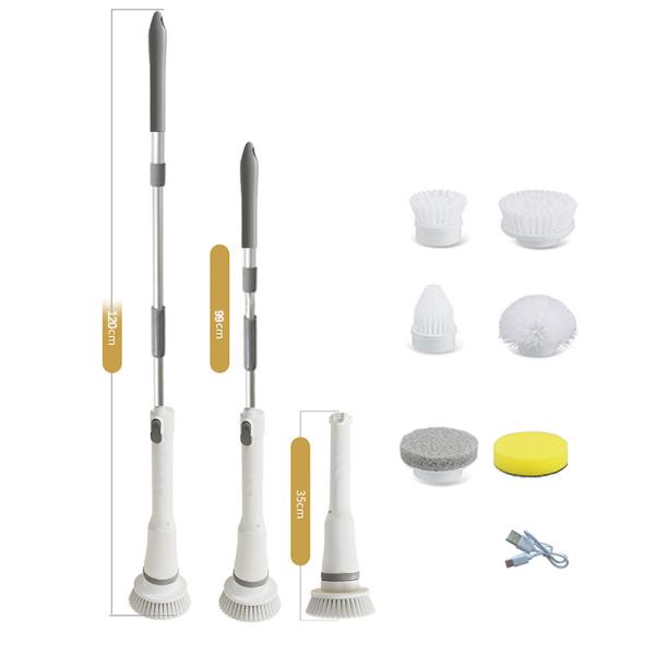 White Plastic Electric Cleaning Brush Set Top Selling Spin Scrubber for Deep Cleaning