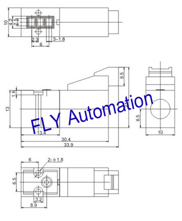 MAV10-23-1-12VDC 24V миниые 3/двухсторонние пневматические клапаны соленоида