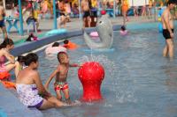 Equipamento personalizado do parque do pulverizador da caixa da carpa para o divertimento das crianças/crianças na piscina