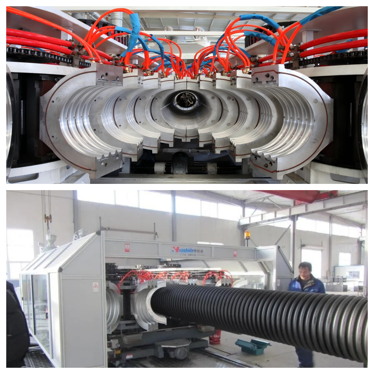Fully Automatic HDPE/PP Double Wall Corrugated Pipe Production Line