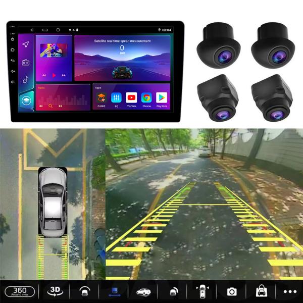 9'' 10'' Android Car Radio IPS Touchscreen Carplay DSP Car Stereo Support 360 Panoramic View Parking System With 360 Cam