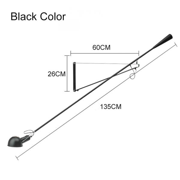 Art Decor LED Wall Mounted Bedside Light White Black Adjustable Long Arm Plug in Wall lamp (WH-OR-04)