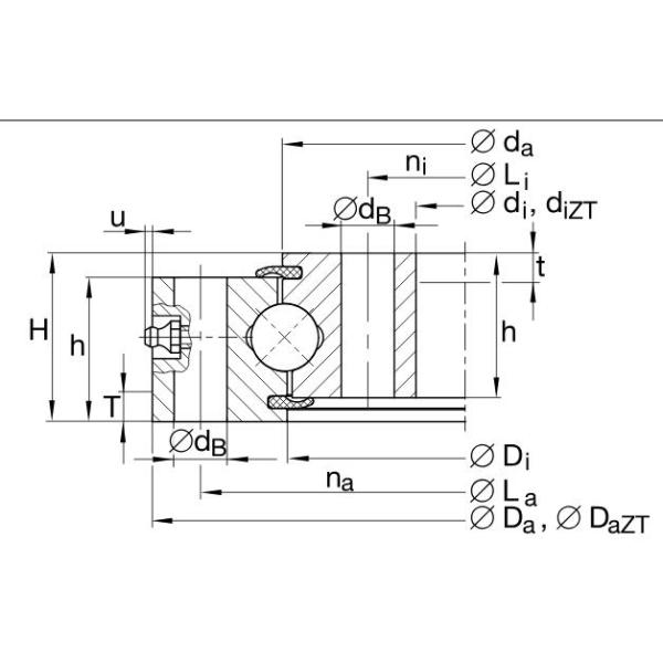 VU140179  turntable bearing 124.5x234x35mm Slewing Ring Bearing Four point contact ball bearing Internal gear teeth