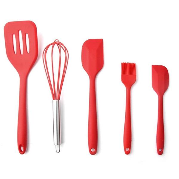 High Quality Silicone Kitchen Utensil Set 5 Piece Cooking Tools Utensils Brush Kitchen Accessories