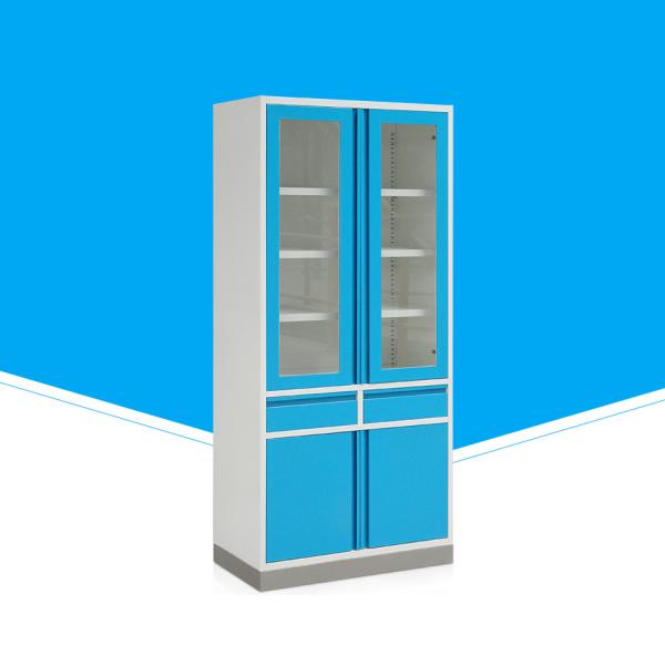Medical Glass Office / Hospital Medicine Display Cabinet 2000 * 900 * 500mm Size
