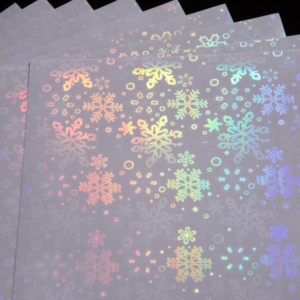A4 Self Adhesive Transparent Cold Holographic Snowflake Lamination Film For DIY Scrapbook Photo Protection
