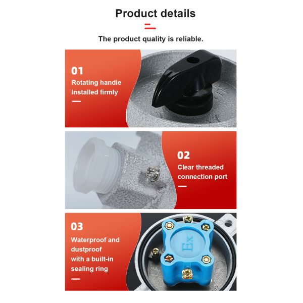 220V 10A One Two Three Switch Aluminum Alloy Box Single-control Double-control Explosion-proof Switch Wall Switch Lighting