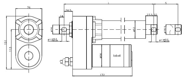 CE certificate 12v electromechanical linear actuator with feedback, Industry linear actuator IP65 waterproof