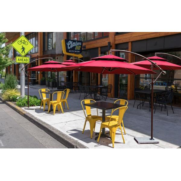2.5m Double Canopy Umbrella Cantilever Garden Parasols Sun Protection