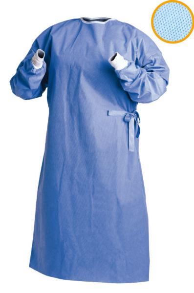 Standard Surgical gown SMS or SMMS,120cm*150cm,43g,blue,machine process,sell hot