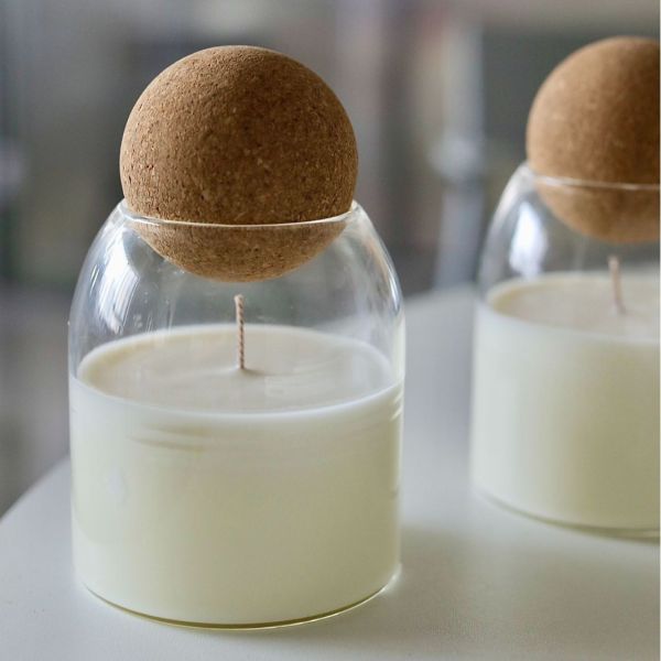 Handmade Borosilicate Glass Candle Cup Oval Cylinder Empty Glass Candle Jar
