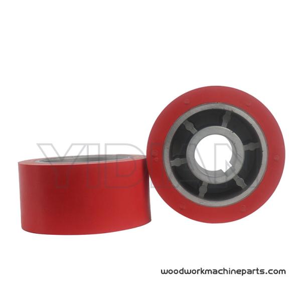 Four Sided Wood Planer Rubber Feeding Wheel - Red Feed Roller With Keyway