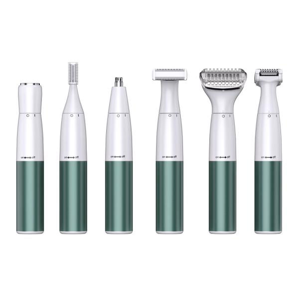 6-in-1 Multifunctional Women's Shaver Epilator Set with 1200mAh Battery Stainless Steel Blade and Free Spare Parts