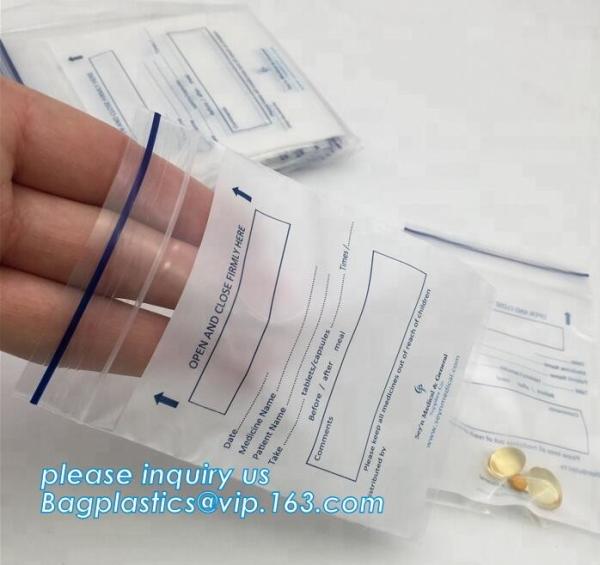 Biodegradable Medical Pill Bags, Zipper Pharmacy Bag, grip seal Pill Pouch, Medicine, Pills, Drugs packaging