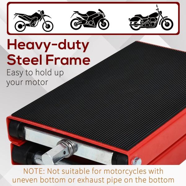 Cor Vermelha 500KG Ferro Motocicleta Reparação Lift Jack Siccor Levante Stand Borracha Antiderrapante Top Motocicleta Lift Jack
