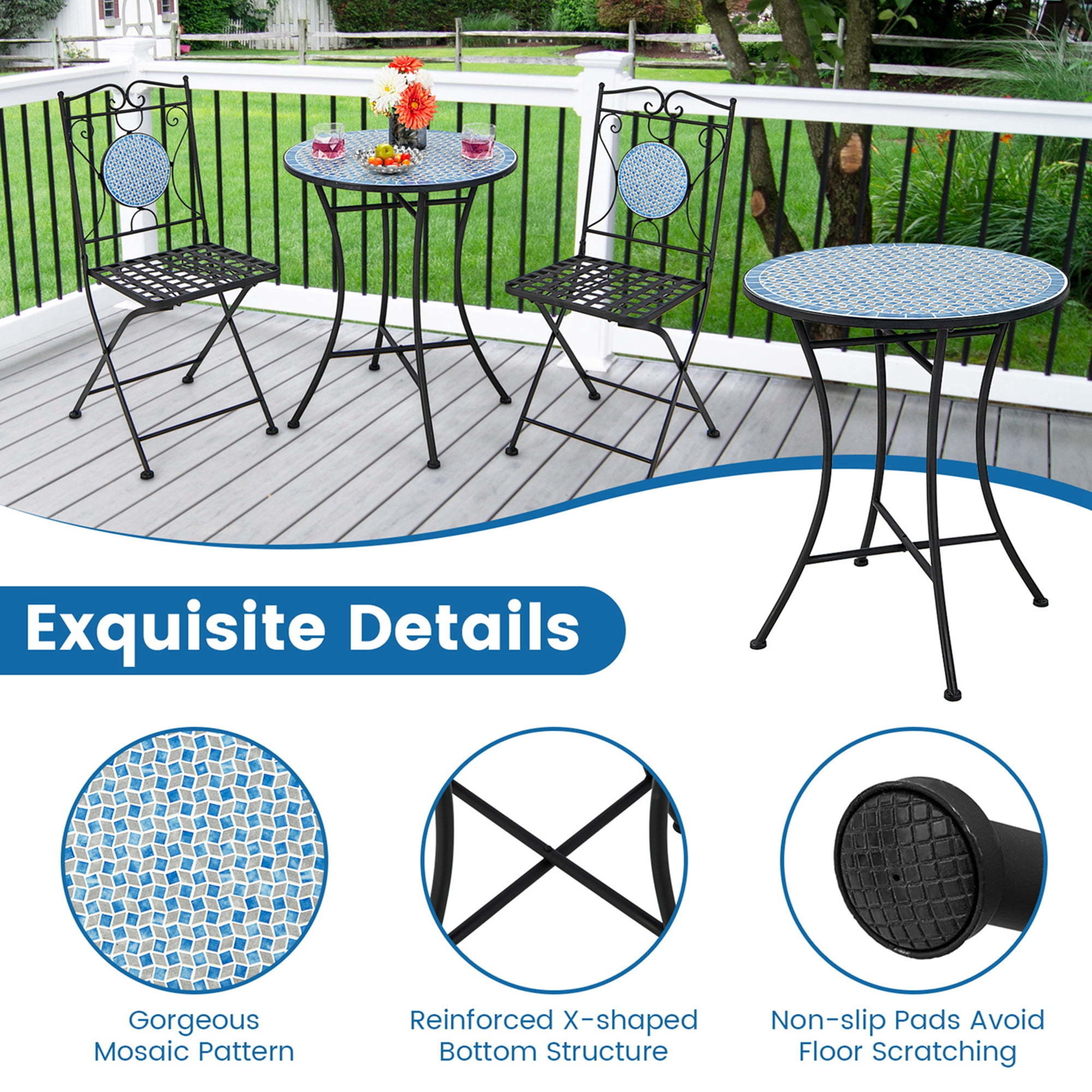 Upgrade Your Outdoor Decor with AJUNION All Weather Bistro Set Table Size Dia24 x H28