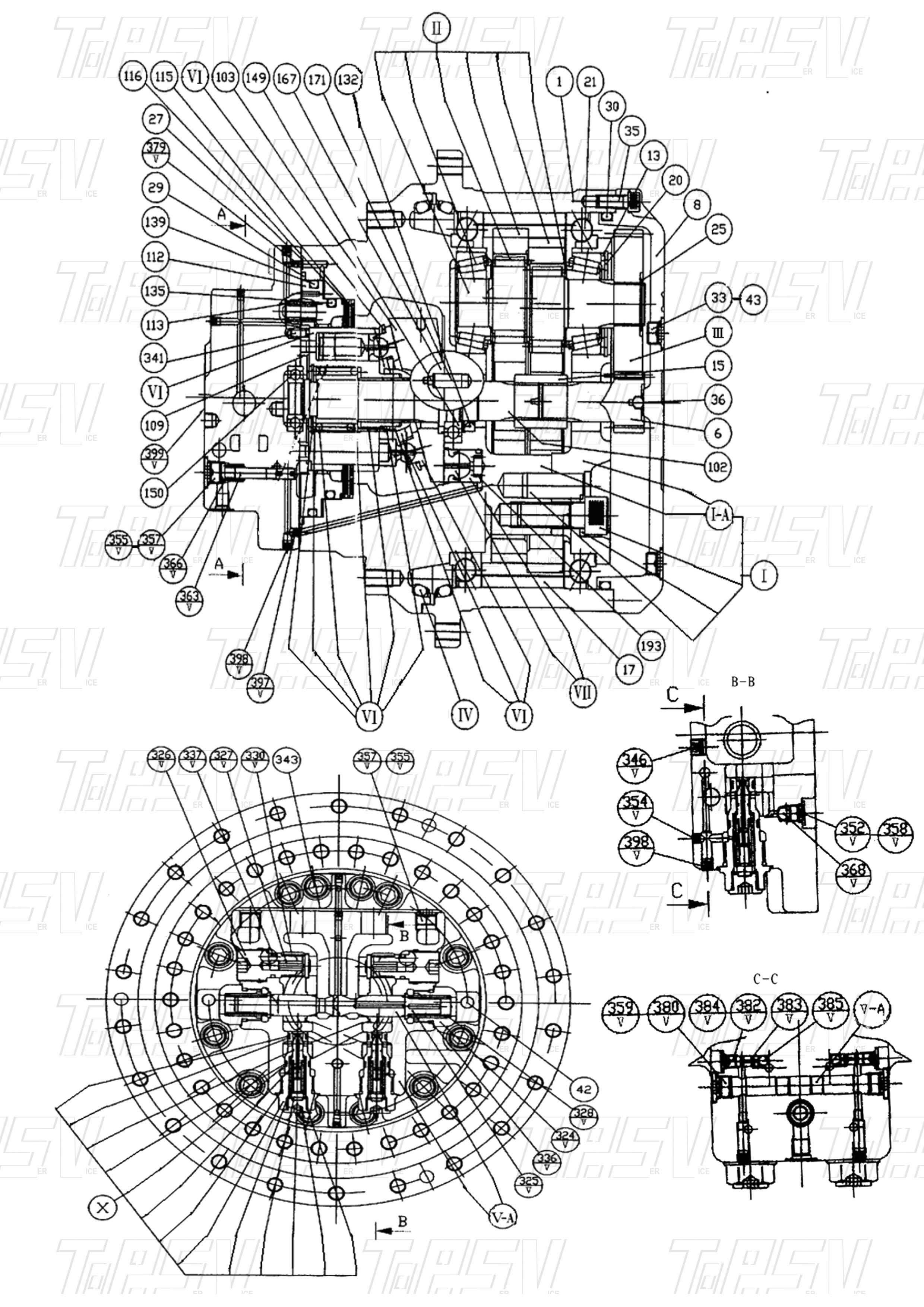CLG200 GM35VL экскаватор Планетарный редуктор RV 34C0874 Гидравлический моторный привод