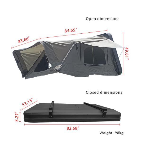 Fold Out Rooftop Tent 280g Polyester Aluminum Honeycomb Panel
