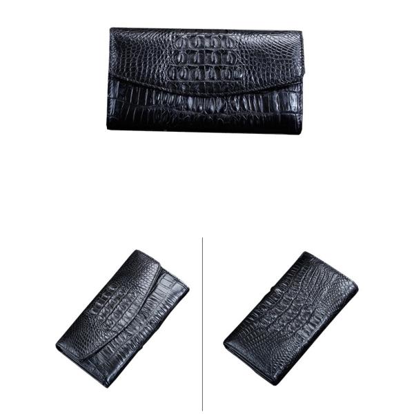 Exotic Real Crocodile Skin Women Large Trifold Wallet Genuine Alligator Leather Female Card Holders Lady Phone Clutch