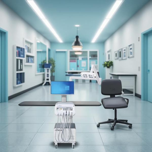 Anzhe Factory Dental Treatment Cart 550W Mobile Dental Cart with LED Operation Light 220V Portable Dental Trolley