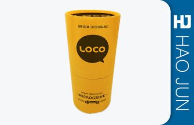 Strong Kraft Paper Tubes Packaging With Lid , Cardboard Tube Boxes Yellow Color