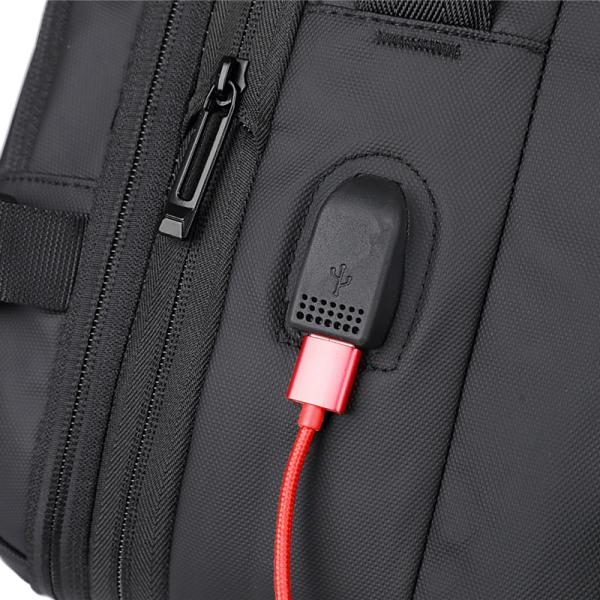 Customizable Logo Stylish Black Anti-Theft Waterproof Lightweight Laptop Backpack with USB Solar Panel Capacity 20-39 Litre