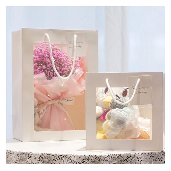 Персонализированные дизайнерские бумажные пакеты с прозрачным окном