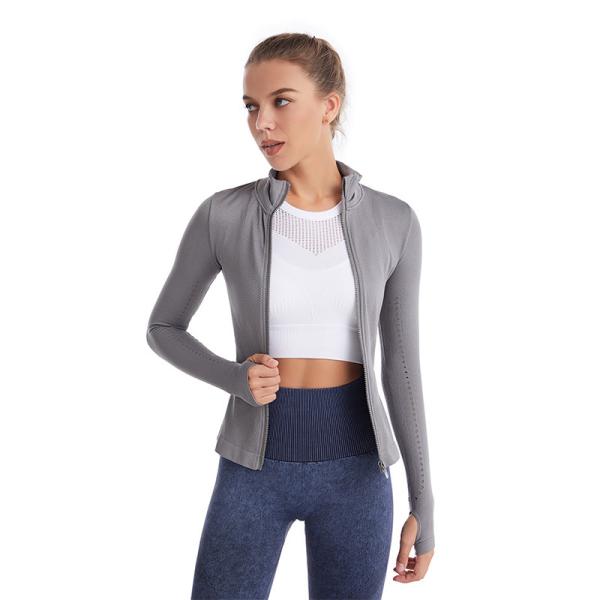 Revestimento do exercício das mulheres de Custom Logo Full Zip Athletic Jacket do fabricante da fábrica do Oem