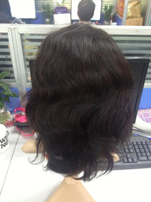 Hand Tied Remy Human Hair Front Lace Wigs 1B# / 5A Virgin Remy Hair