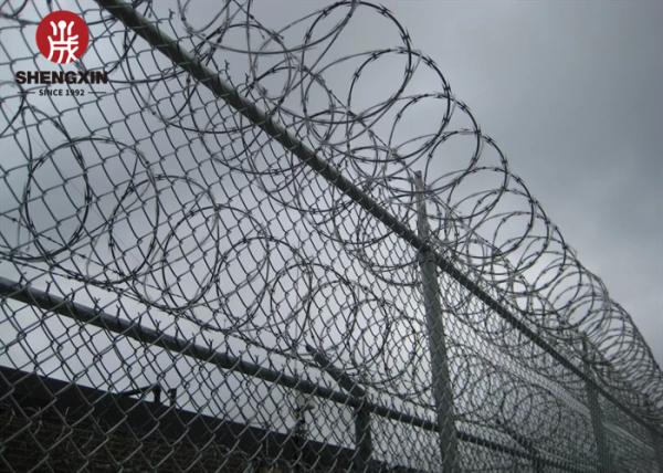 Oxidation Resistant Galvanized Razor Blade Wire Security For Railway
