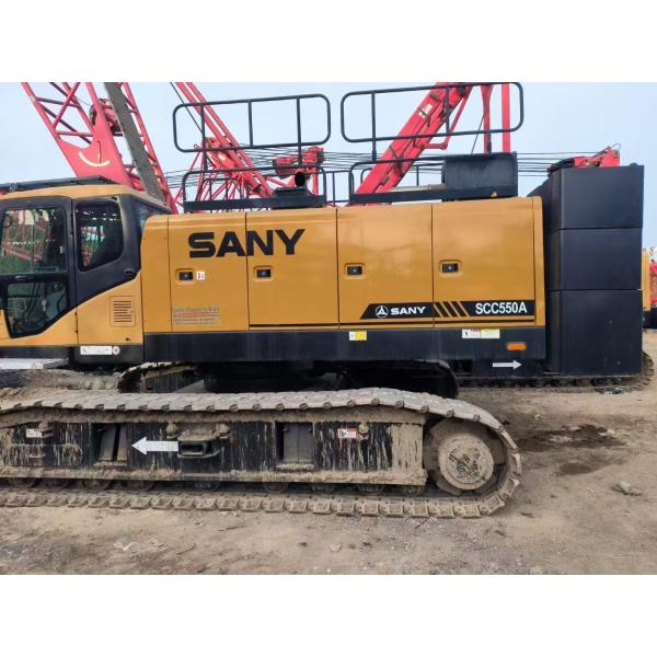 SANY SCC550C-55T Used Crawler Crane 242 HP 180 KW With 55 Ton Lifting Capacity
