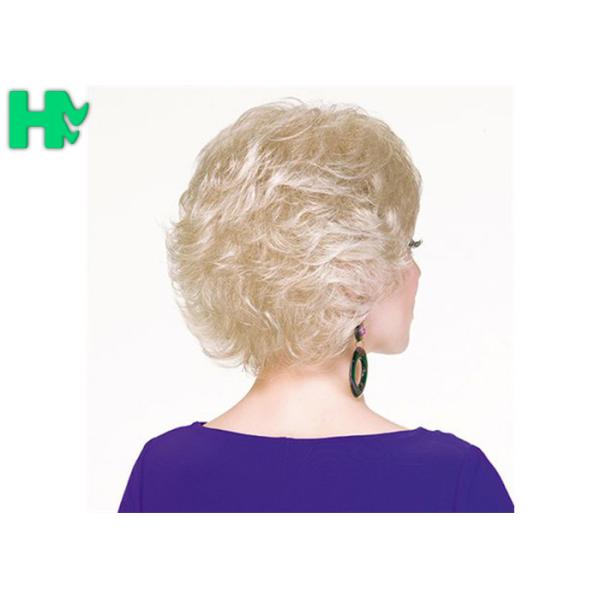 Grace Women Gold Color Short Synthetic Wigs 8'' African American Full Heat Resistant Hair