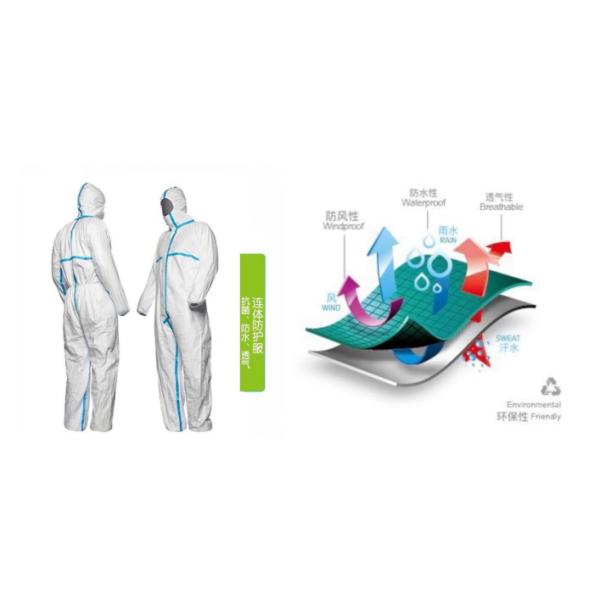 White Ppe Disposable Protective Coverall Full Body For Safety Protective