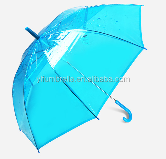 23inch 8K Paris Transparent Clear Umbrella for Raining Transparent Plastic J Handle