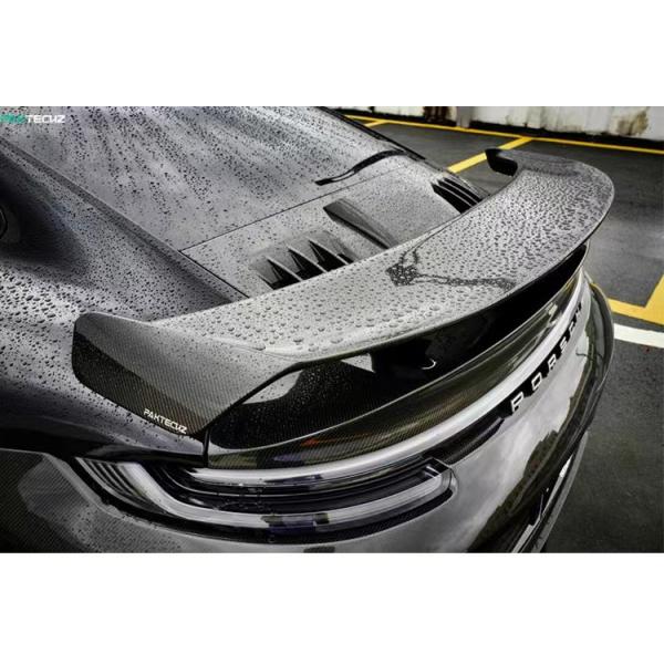 Pour Porsche 992 Turbo Spoiler en fibre de carbone 992 Turbo Upgrade Paktechz Style Spoiler de couverture de queue en fibre de carbone