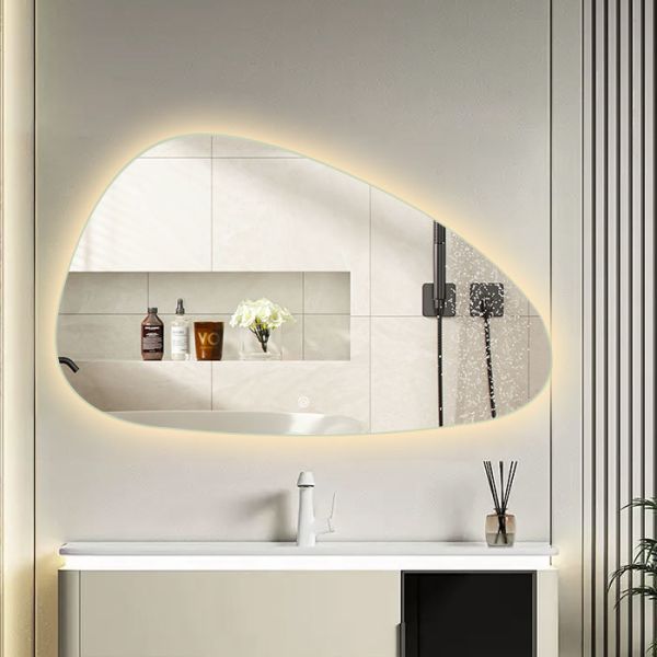 Custom Irregular Bathroom Mirror Anti Fog IP66 LED Lighted Bathroom Vanity Mirror