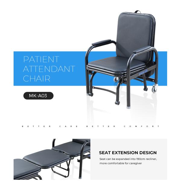 Foldable Patient Sleeping Reception Hospital Bedside Chairs