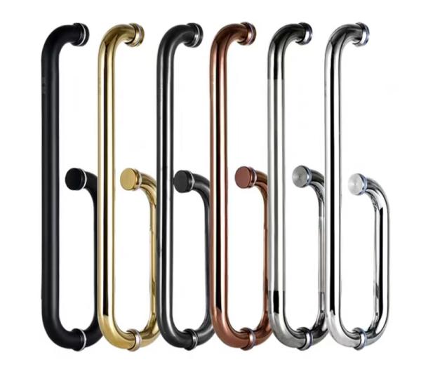 Anti Wear Satin Finished Glass Shower Hinge Corrosion Resistance Round Pipe Hinge