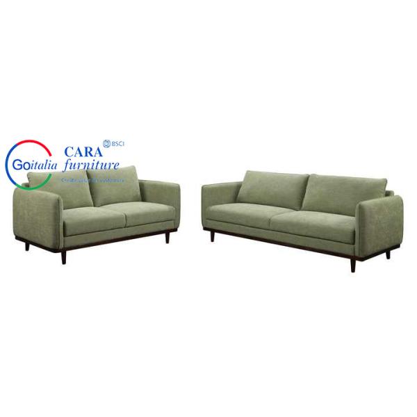 OEM 3Pcs Multi Seater Wooden Frame White Green Linen Fabric Sofa Set Living Room Furniture Sofa