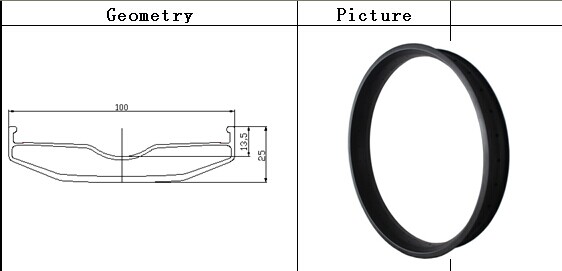 2014 most popular high quality 26inch 100mm carbonclincher  carbon fat bike rim for sale