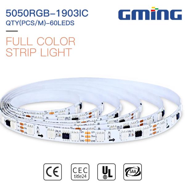 Ra80 10mm Pcb 12W 520-530nm SMD RGB LED Strip Light