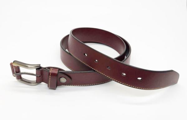 Largura ocasional da correia de couro 3.8cm dos homens genuínos com costura da cor do contraste