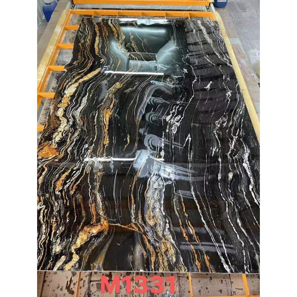 Brazil Platinum Gold Marble Luxury Stone Book-match Background Feature Wall Luxurious Flooring Stone