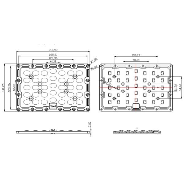 Lentes de luz de la calle LED de grado óptico PC para luces de inundación con accesorio SMD LED Gasket PCB disipador de calor o módulo