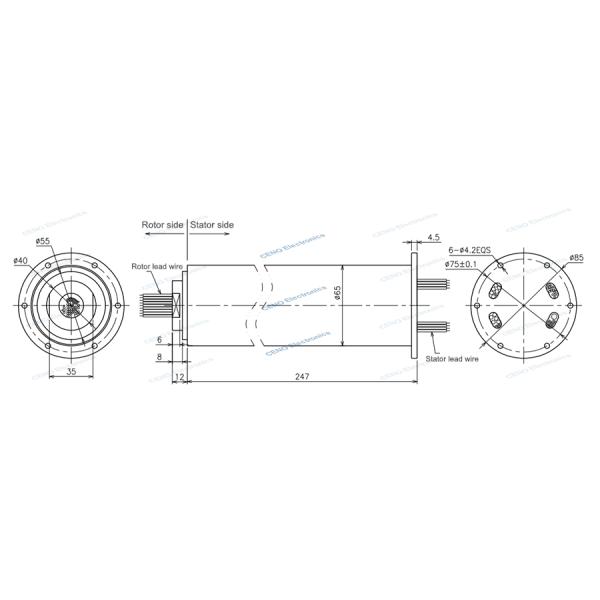 Low Temperature slip ring with Electric Power Rotary Join for Industry