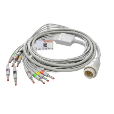 Kenz 16 Pins EKG Cable 6 Leads 10 Leads AHA Pinch Compatible